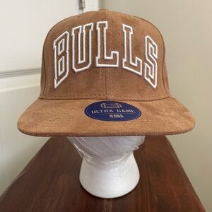 New Chicago Bulls NBA Ultra Game Baseball Hat Brown Suede Feel